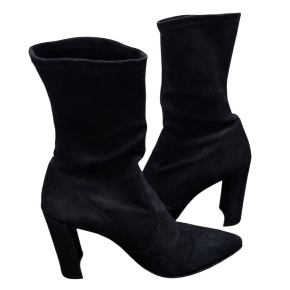 Stuart Weitzman Clinger Black Suede Booties - Size 9.5 M - Picture 7 of 15